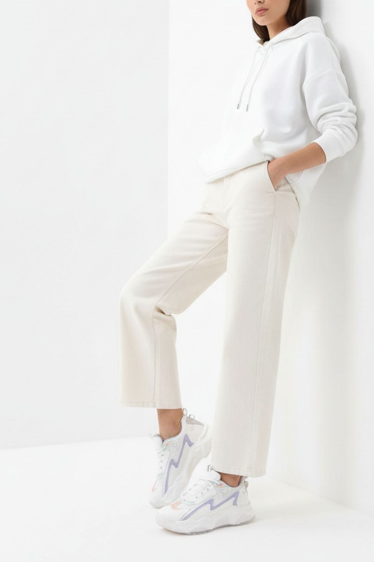 Metrum Kadın Beyaz-Pudra Spor Ayakkabı