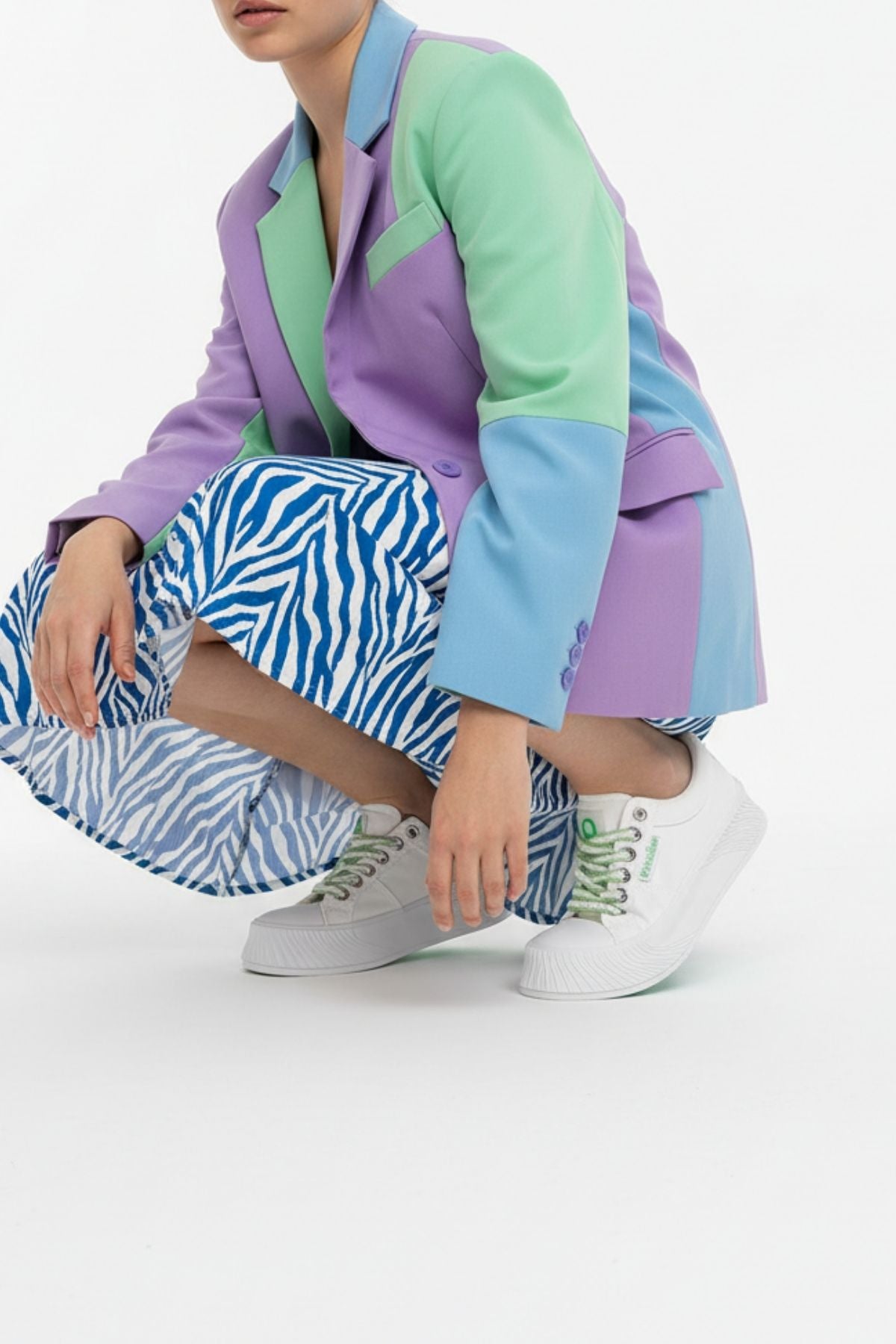 Benetton Jansen Kadın Keten Beyaz Spor Ayakkabı BNI-10097