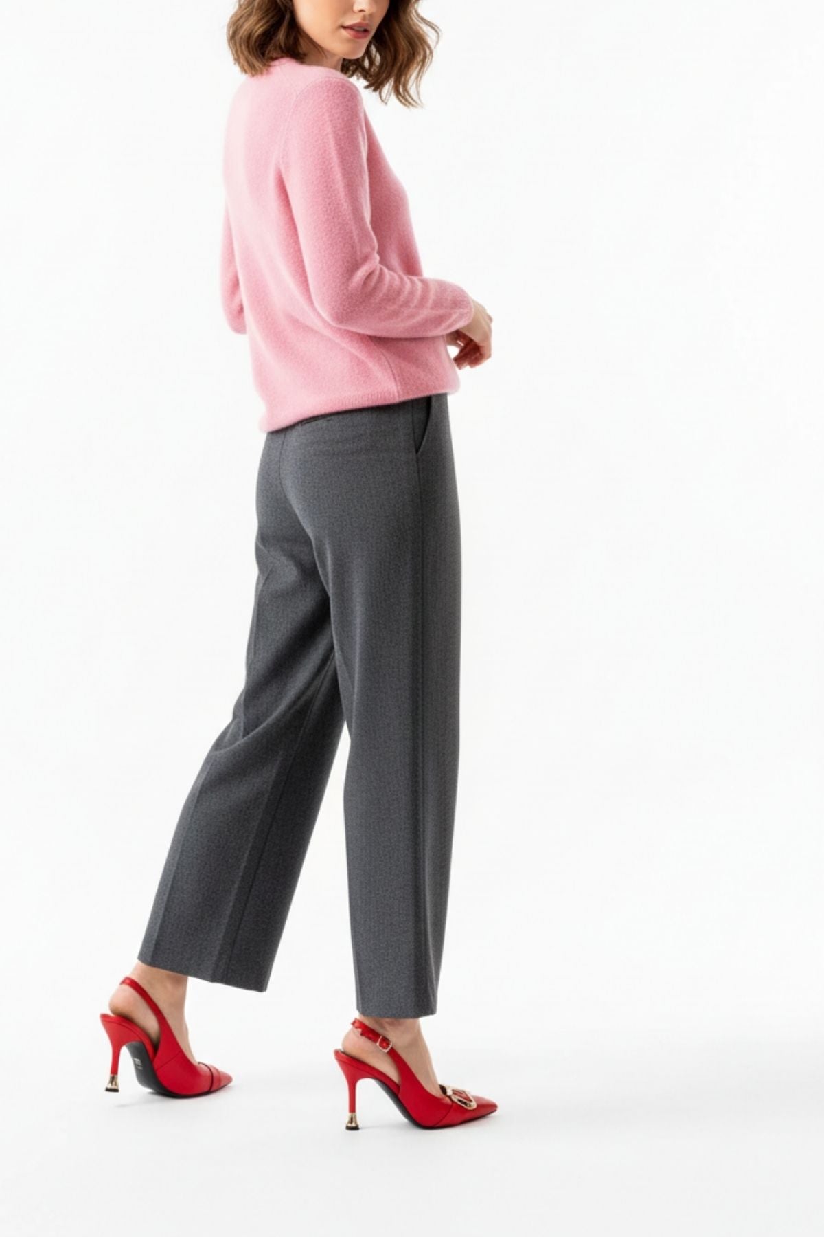 Henkate Kırmızı Günlük Arkası Açık Topuklu Ayakkabı