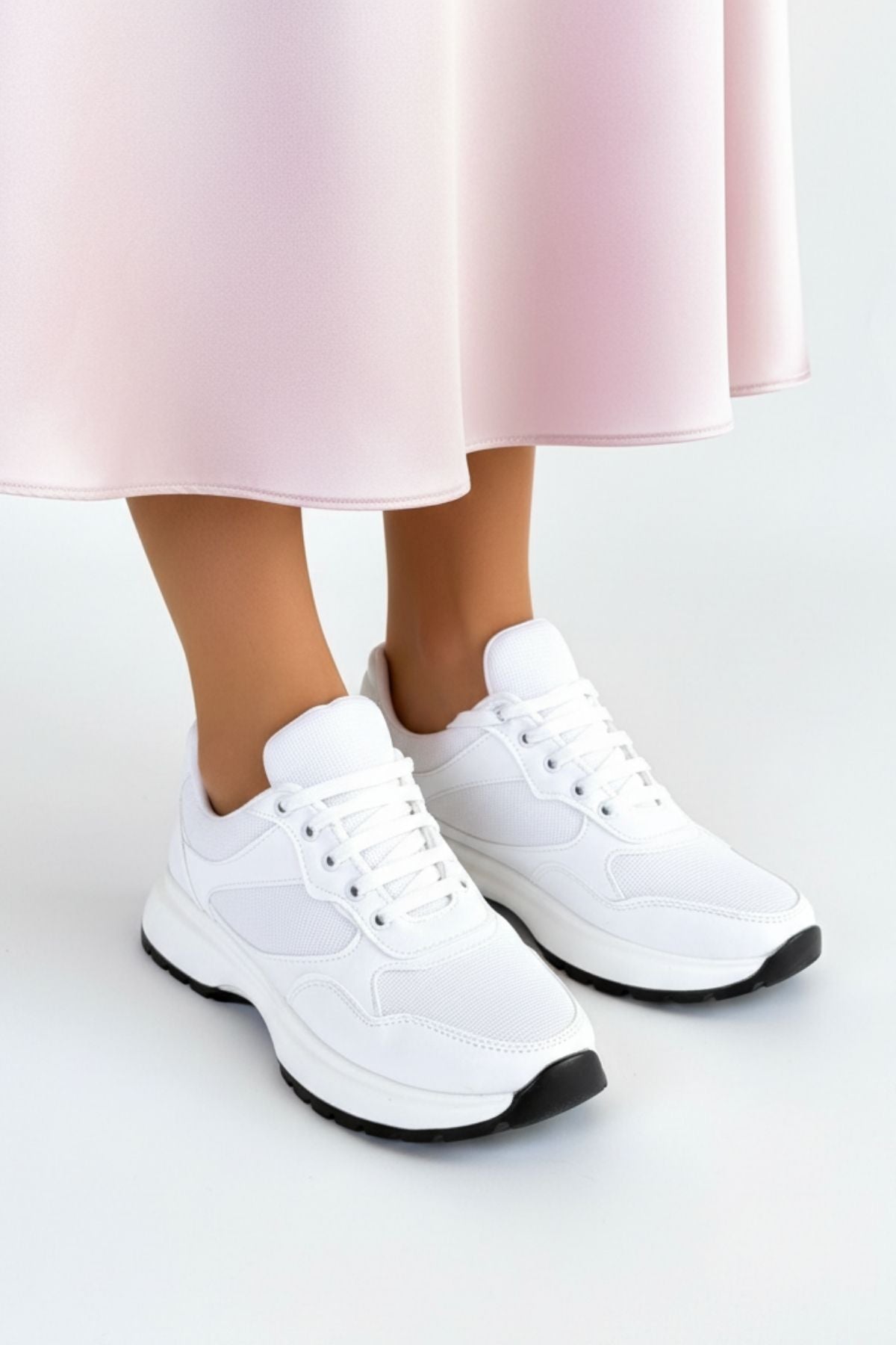 Slar Kadın Beyaz Bağcıklı Spor Ayakkabı