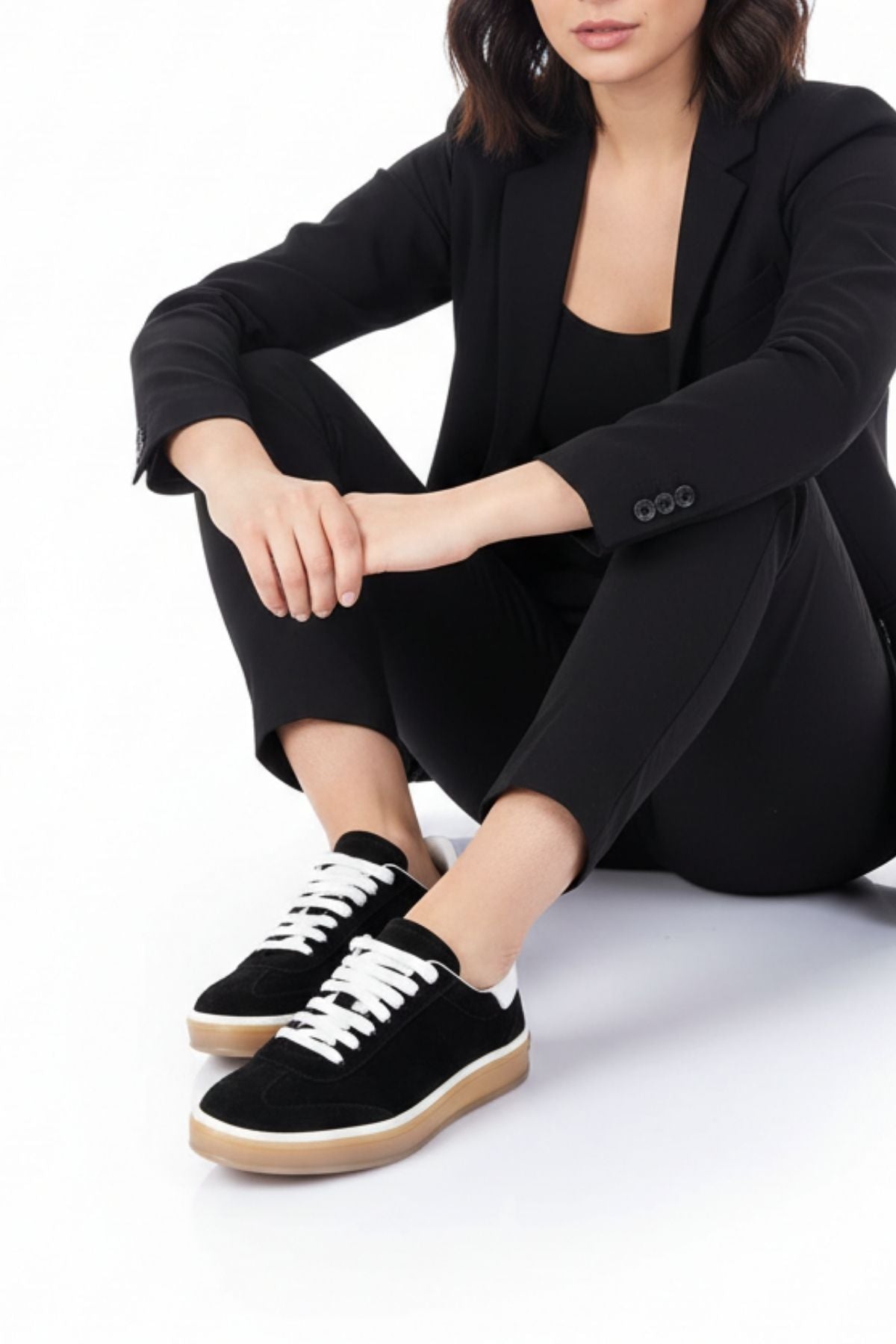 Vulca Kadın Hakiki Süet Deri Siyah Spor Ayakkabı