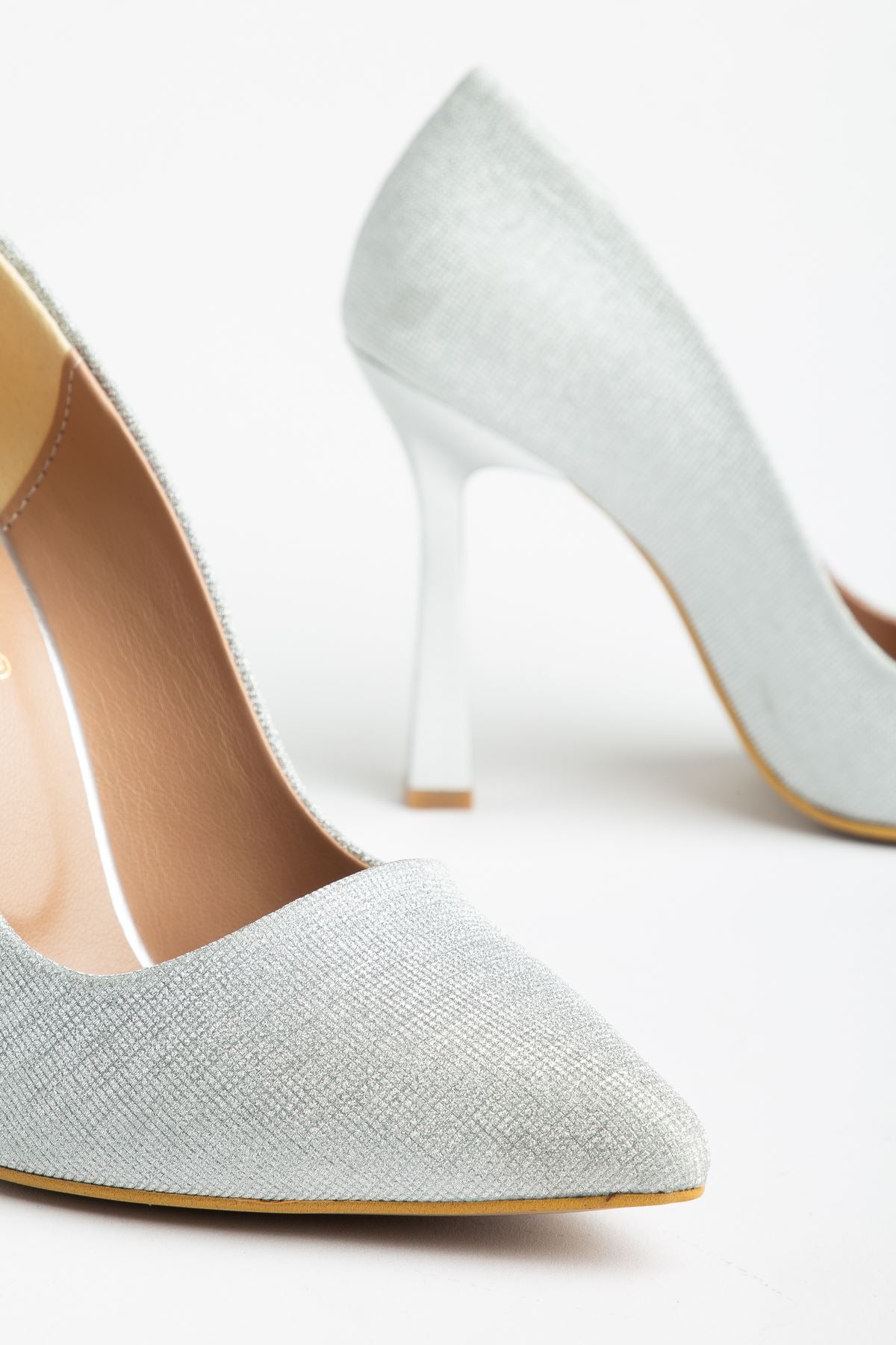 Elmery Gümüş Palermo Kadın Topuklu Stiletto Ayakkabı