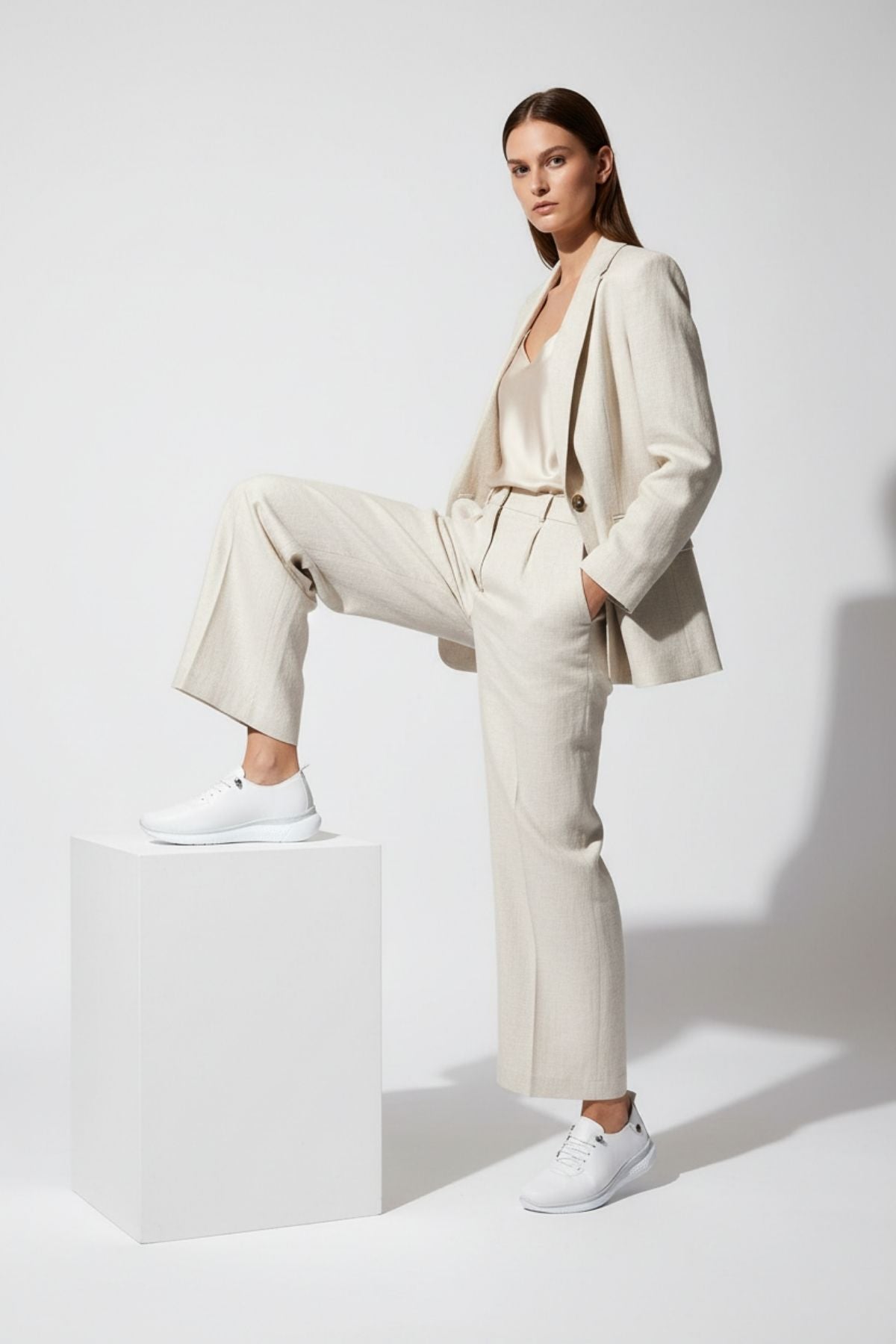 Leroy Beyaz Hakiki Beyaz Deri Kadın Ayakkabı