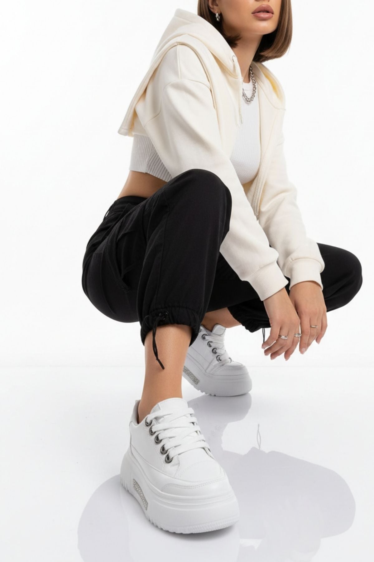 Sauran Kadın Beyaz Spor Ayakkabı