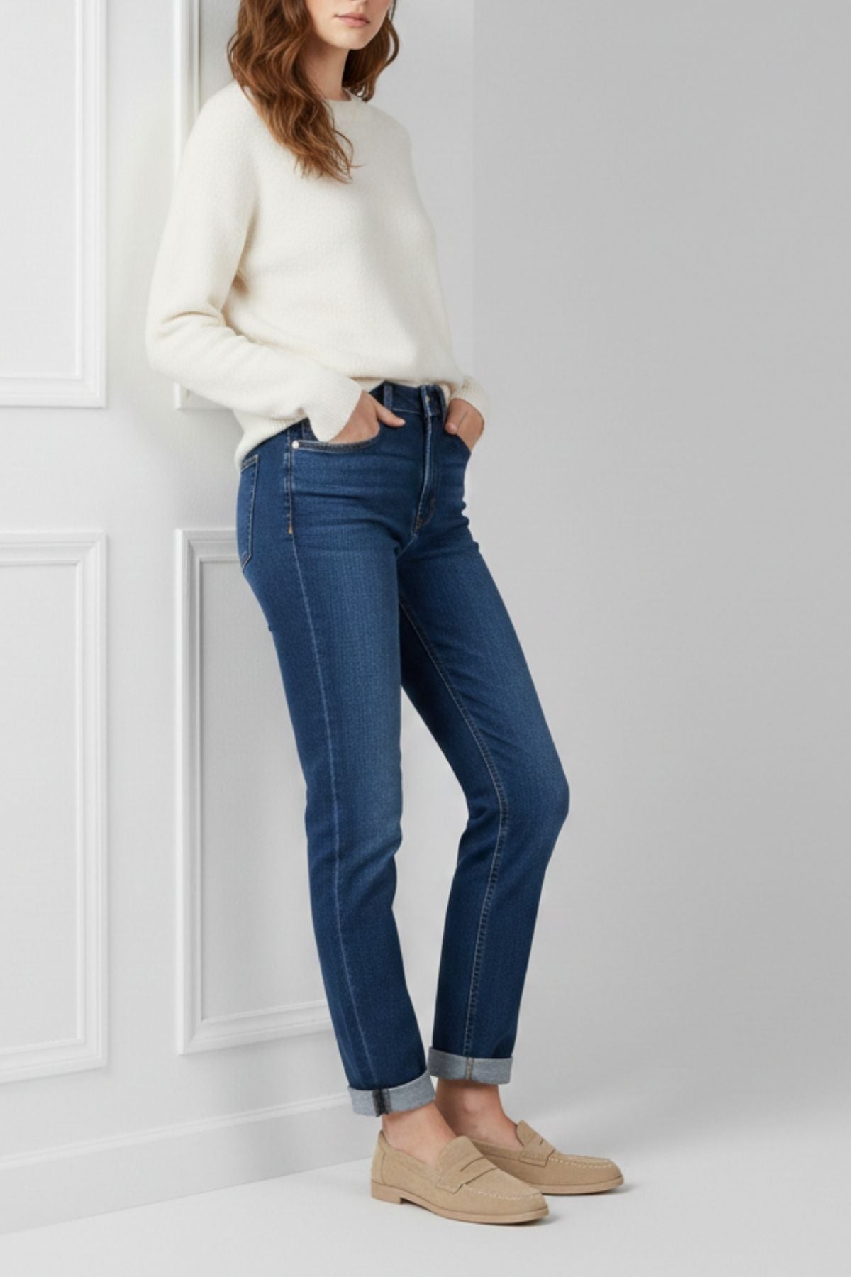 Monk Kadın Süet Bej Loafer Ayakkabı