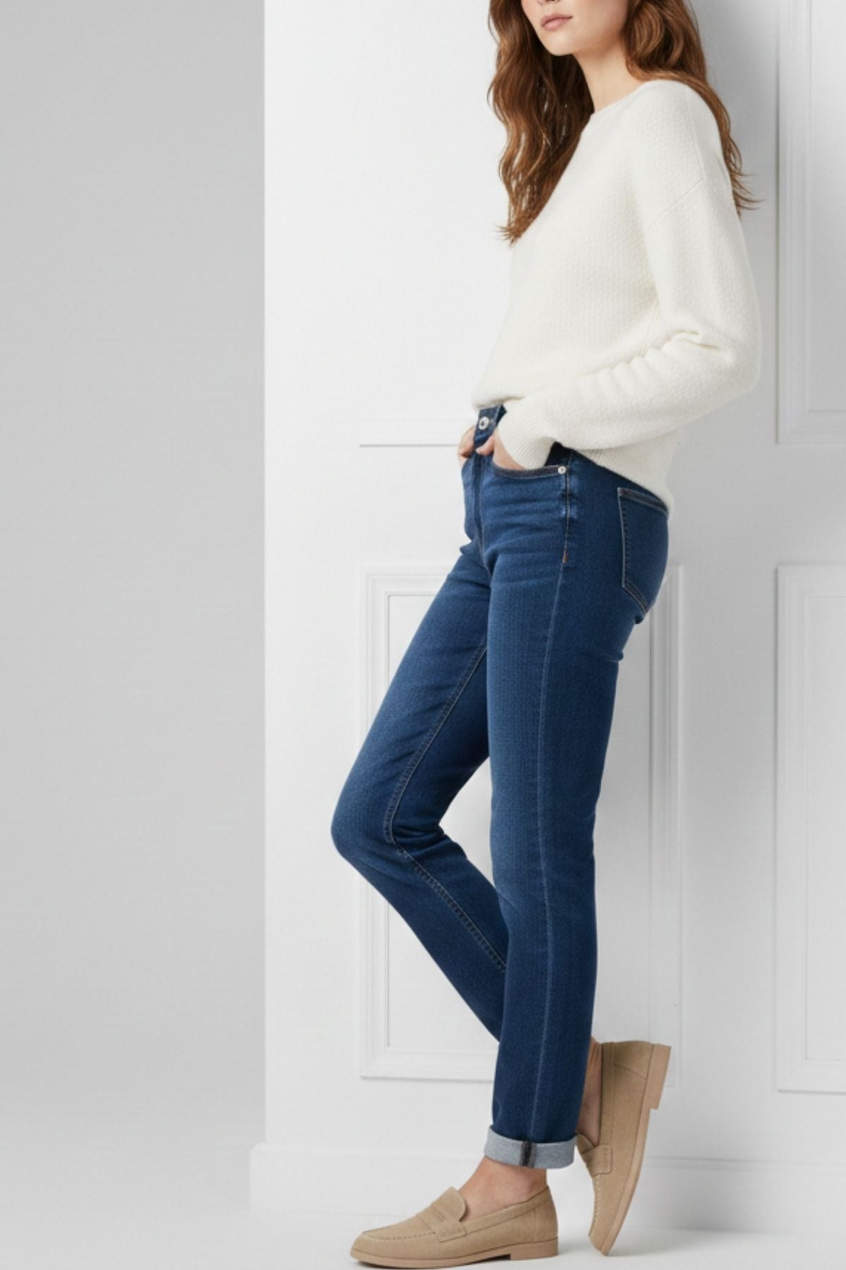 Monk Kadın Süet Bej Loafer Ayakkabı