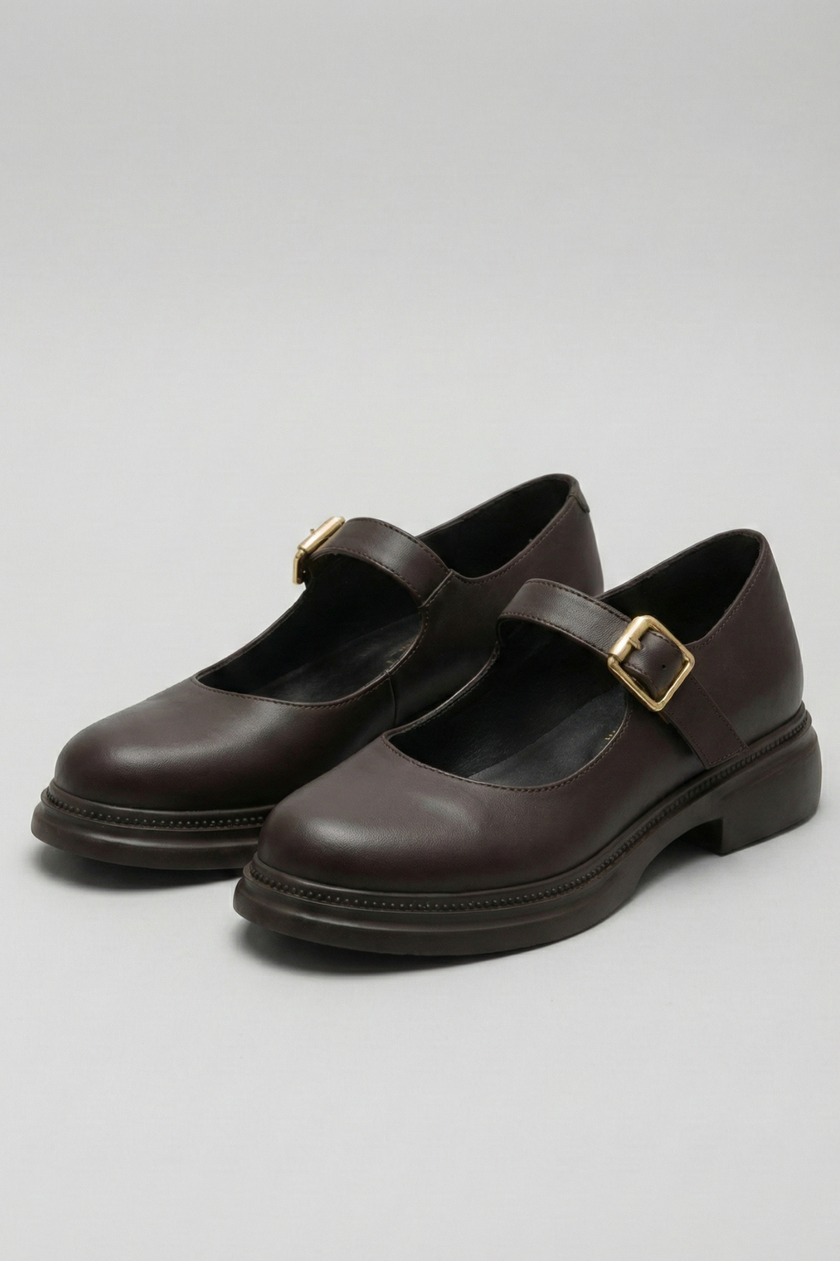 Yokox Kadın Kahverengi Tokalı Oxford Ayakkabı