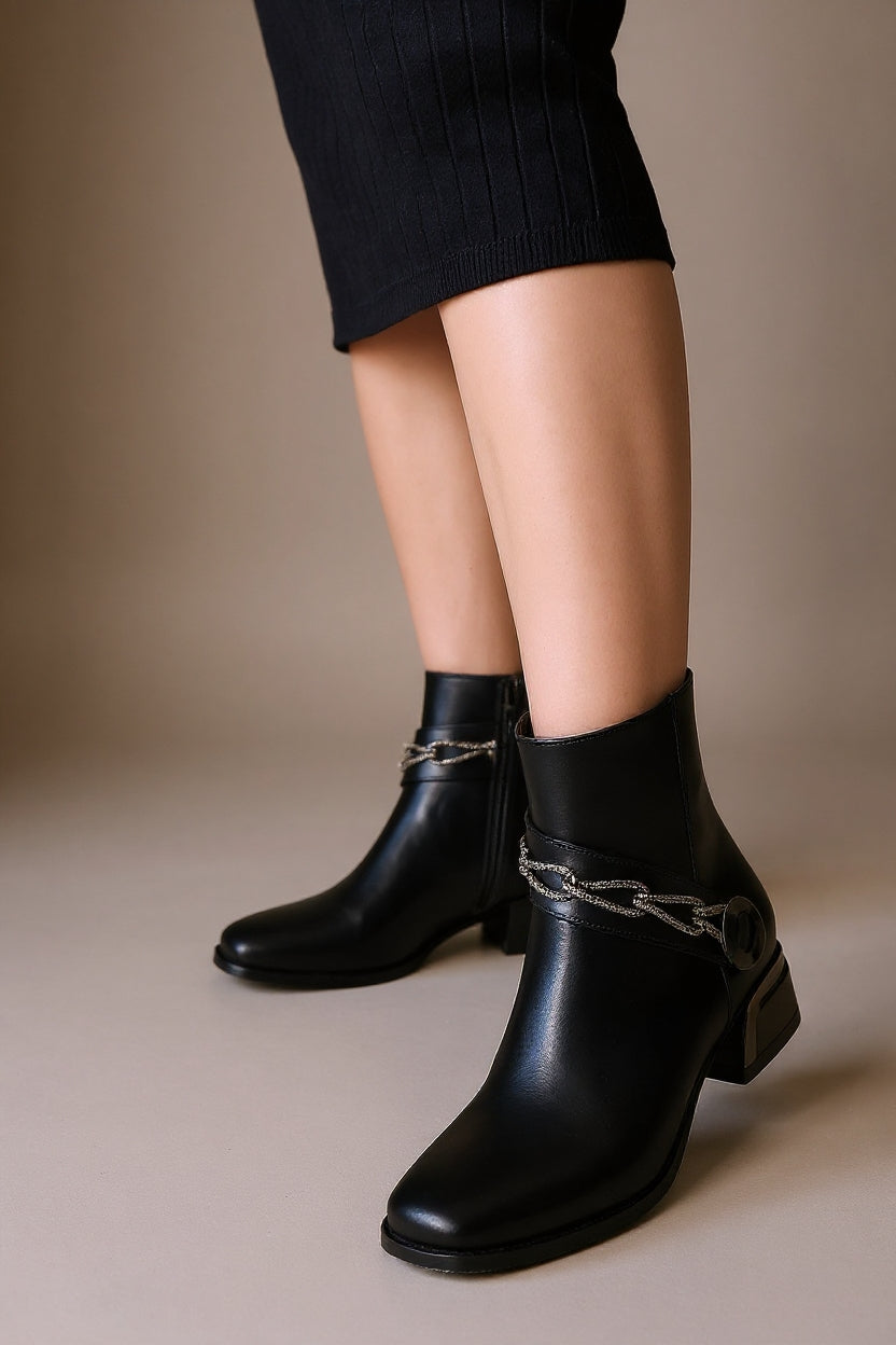 Roxani Siyah Kadın Topuklu Bot