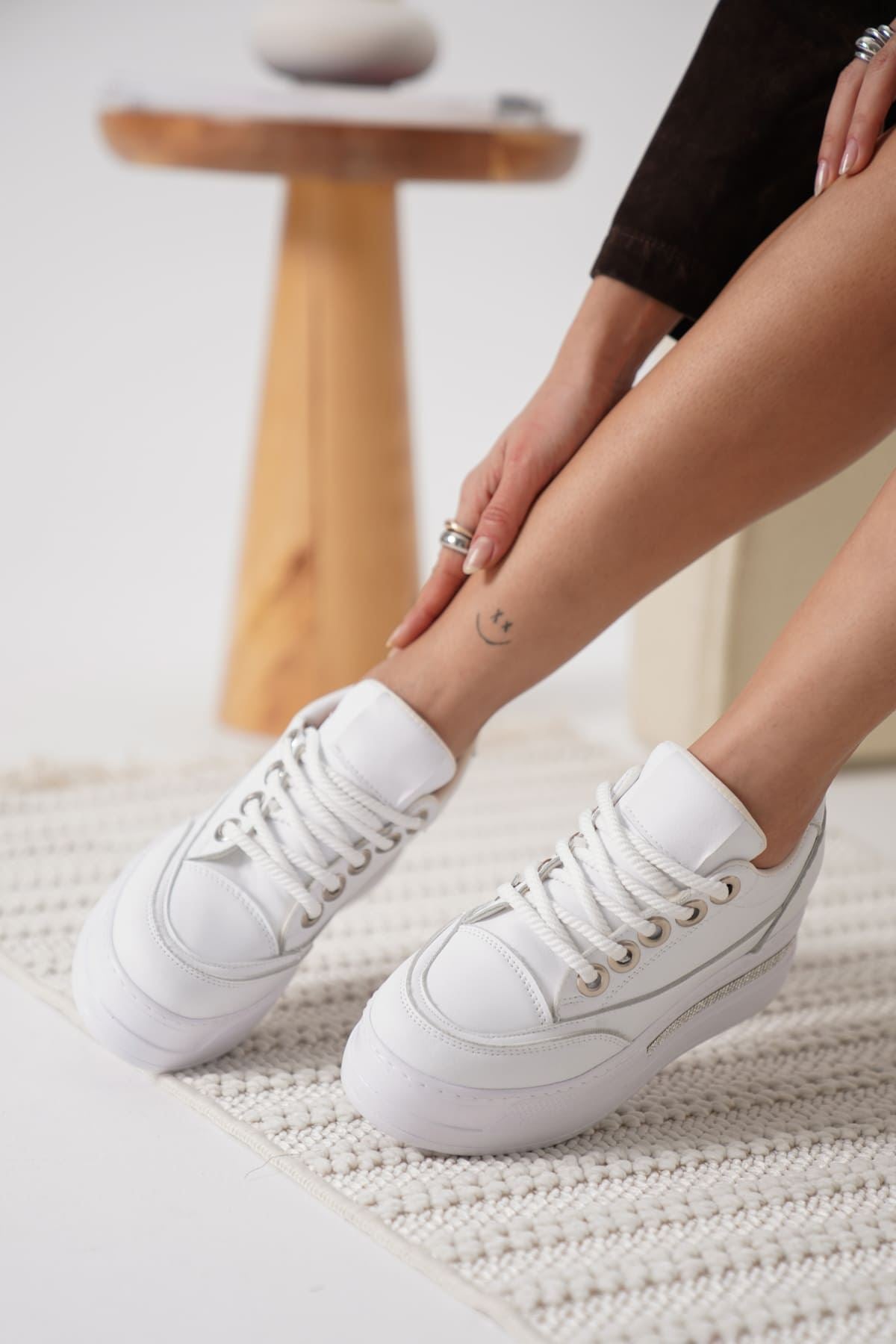 Alice Kadın Beyaz Gizli Topuk Spor Ayakkabı