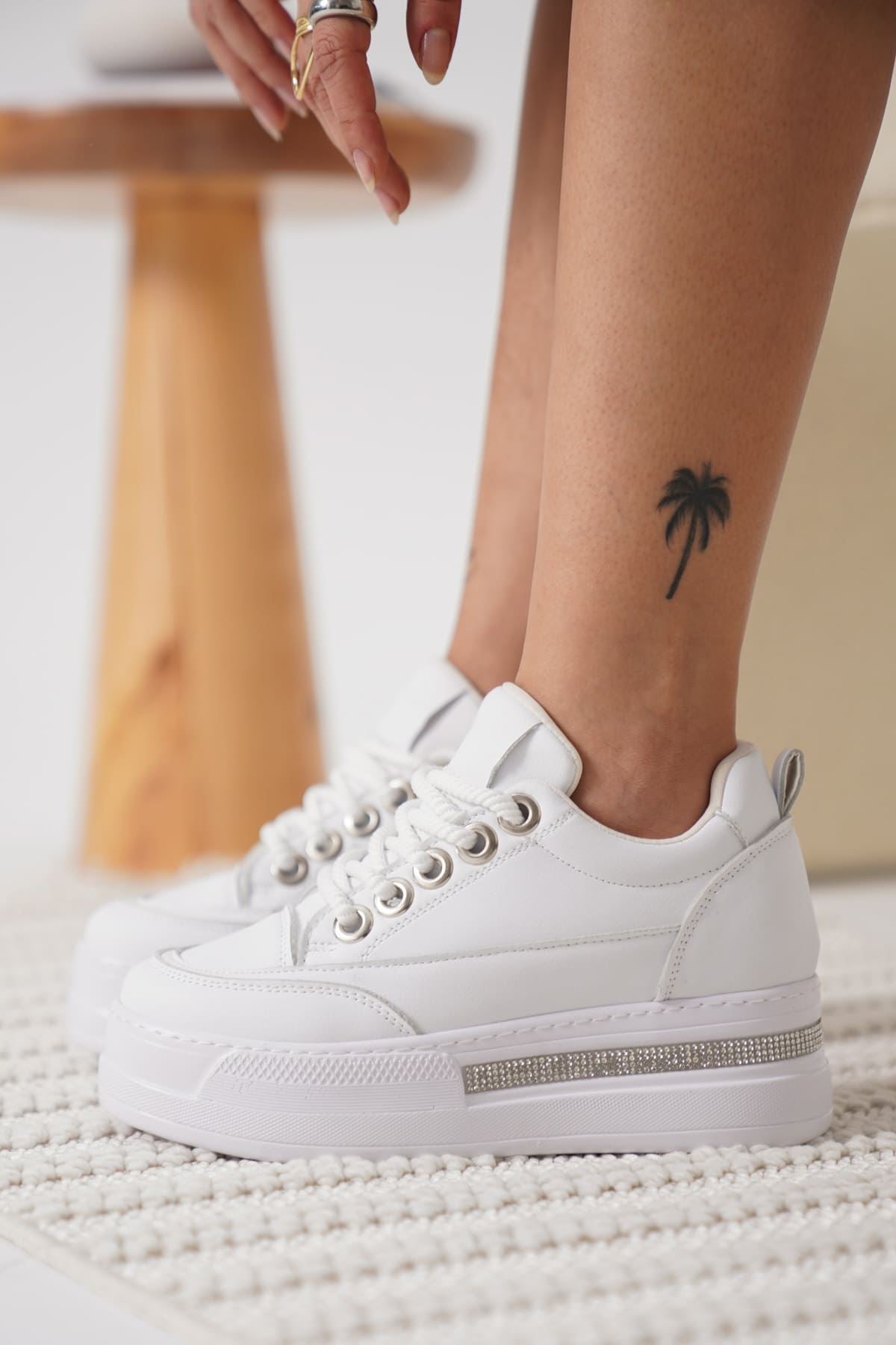 Alice Kadın Beyaz Gizli Topuk Spor Ayakkabı