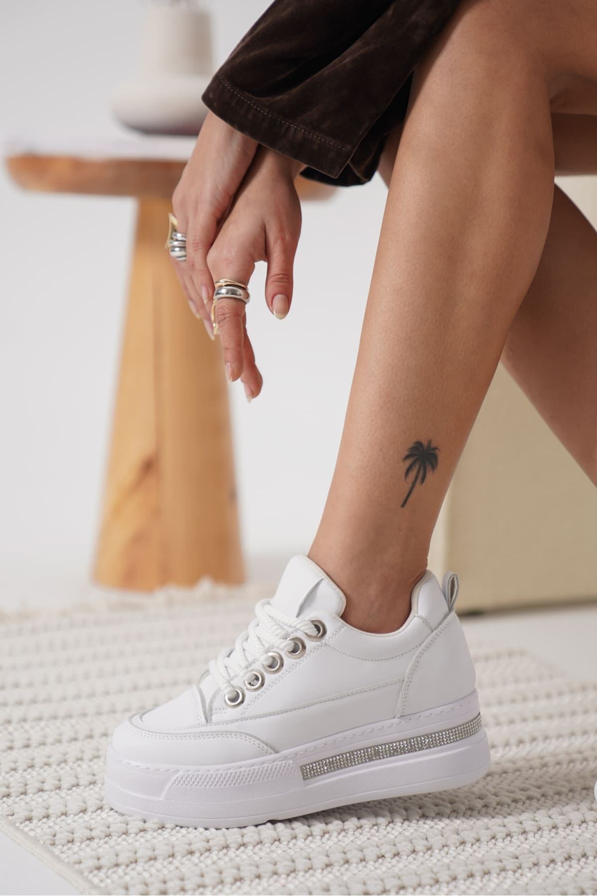 Alice Kadın Beyaz Gizli Topuk Spor Ayakkabı