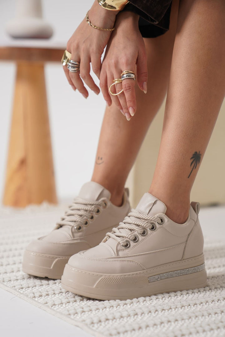 Alice Kadın Bej Gizli Topuk Spor Ayakkabı