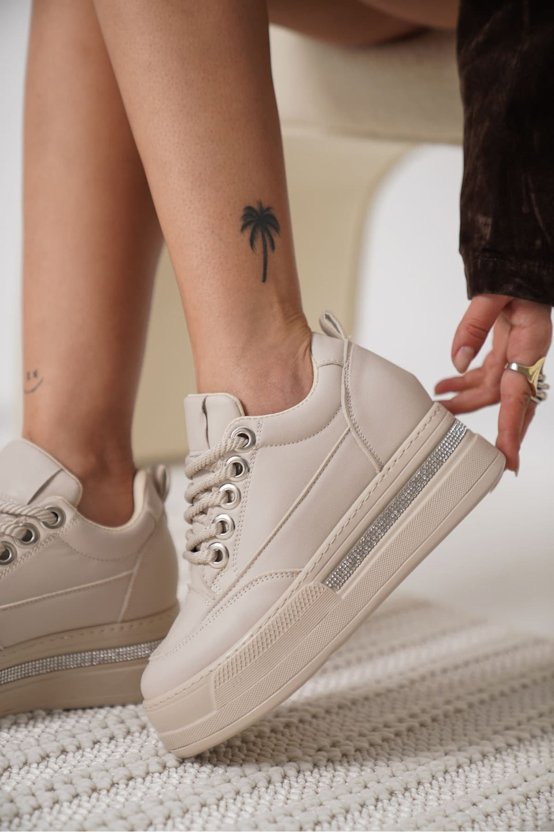 Alice Kadın Bej Gizli Topuk Spor Ayakkabı