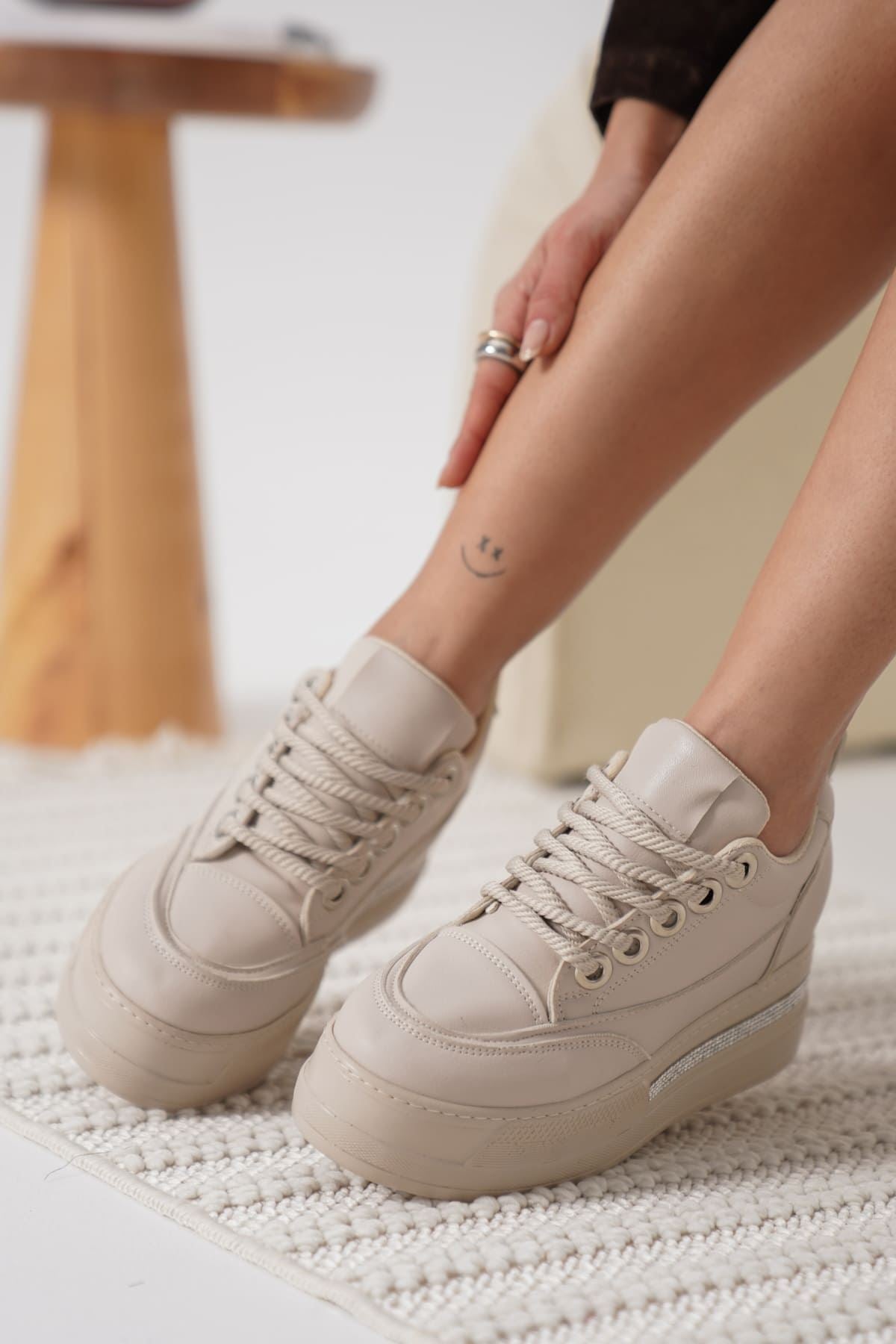 Alice Kadın Bej Gizli Topuk Spor Ayakkabı