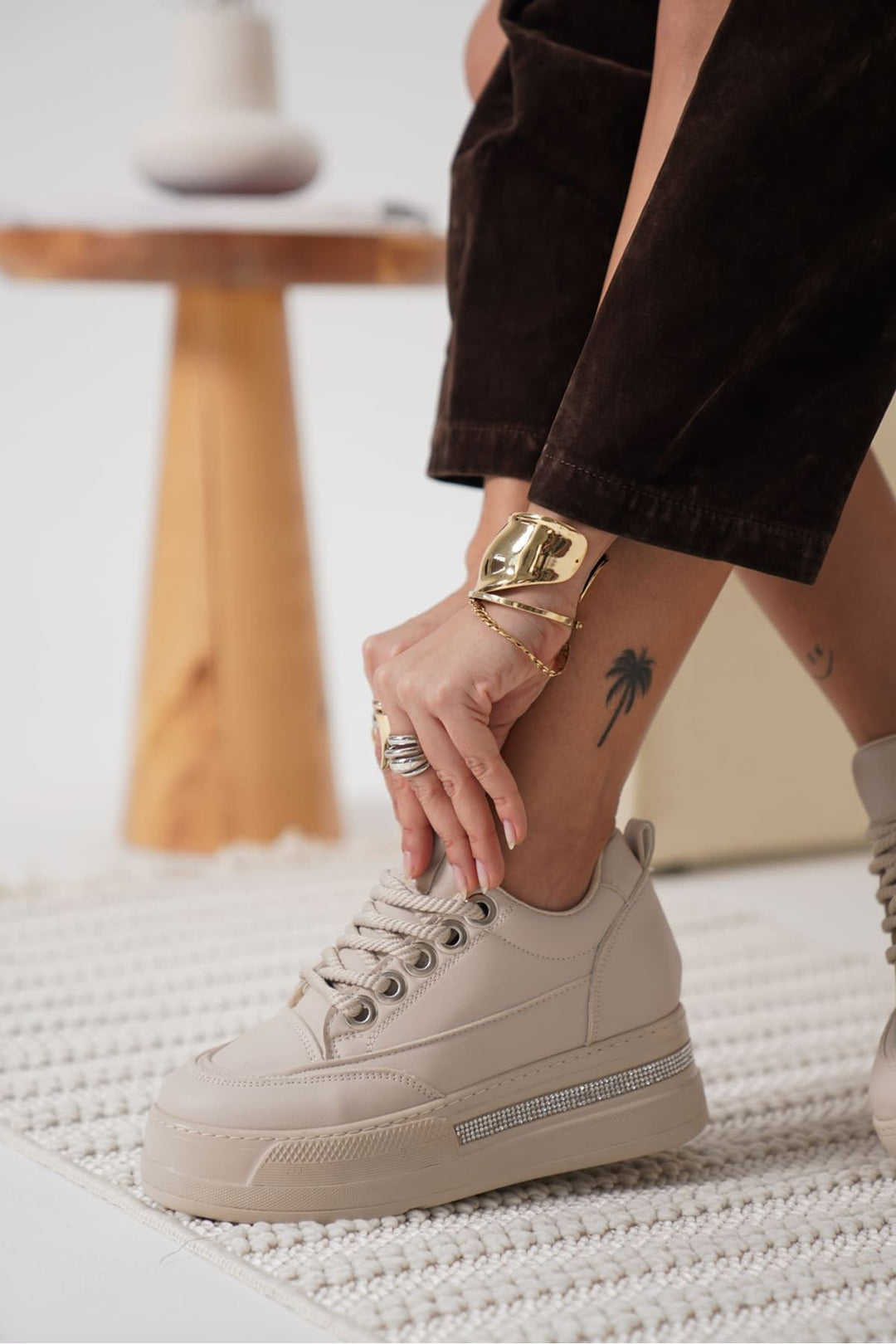 Alice Kadın Bej Gizli Topuk Spor Ayakkabı