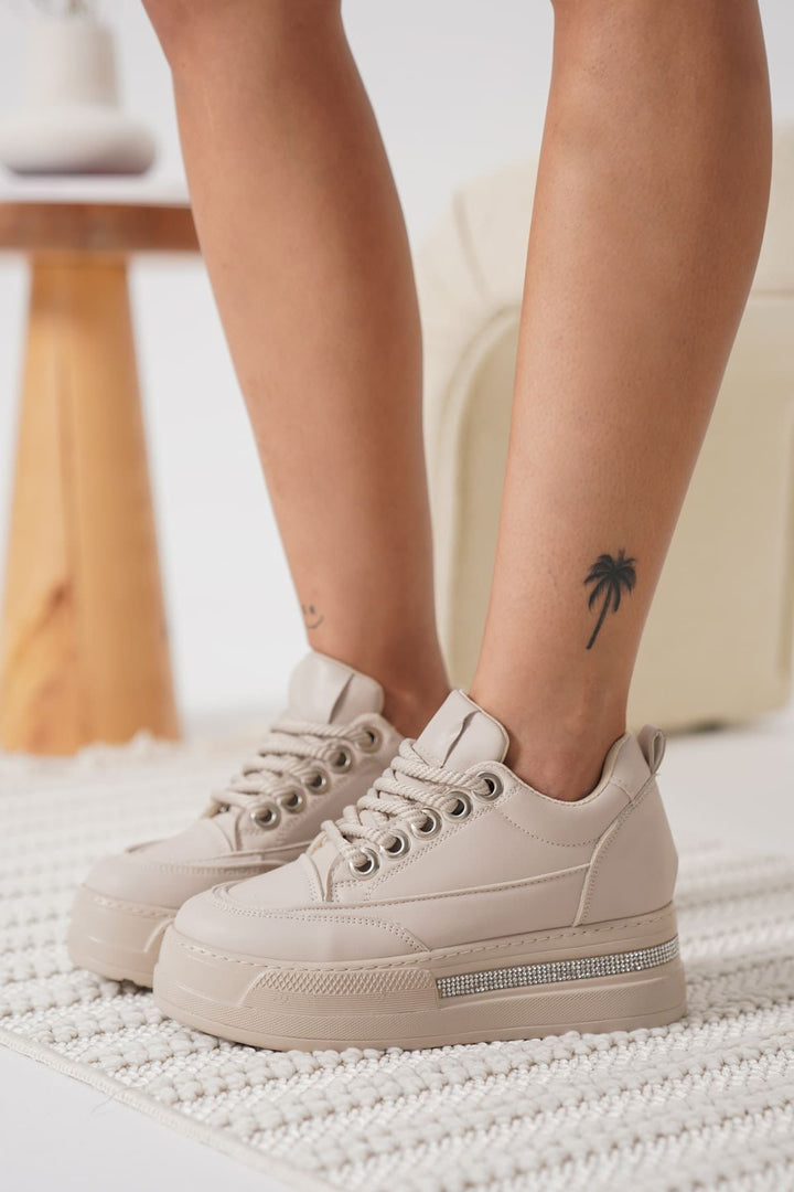 Alice Kadın Bej Gizli Topuk Spor Ayakkabı