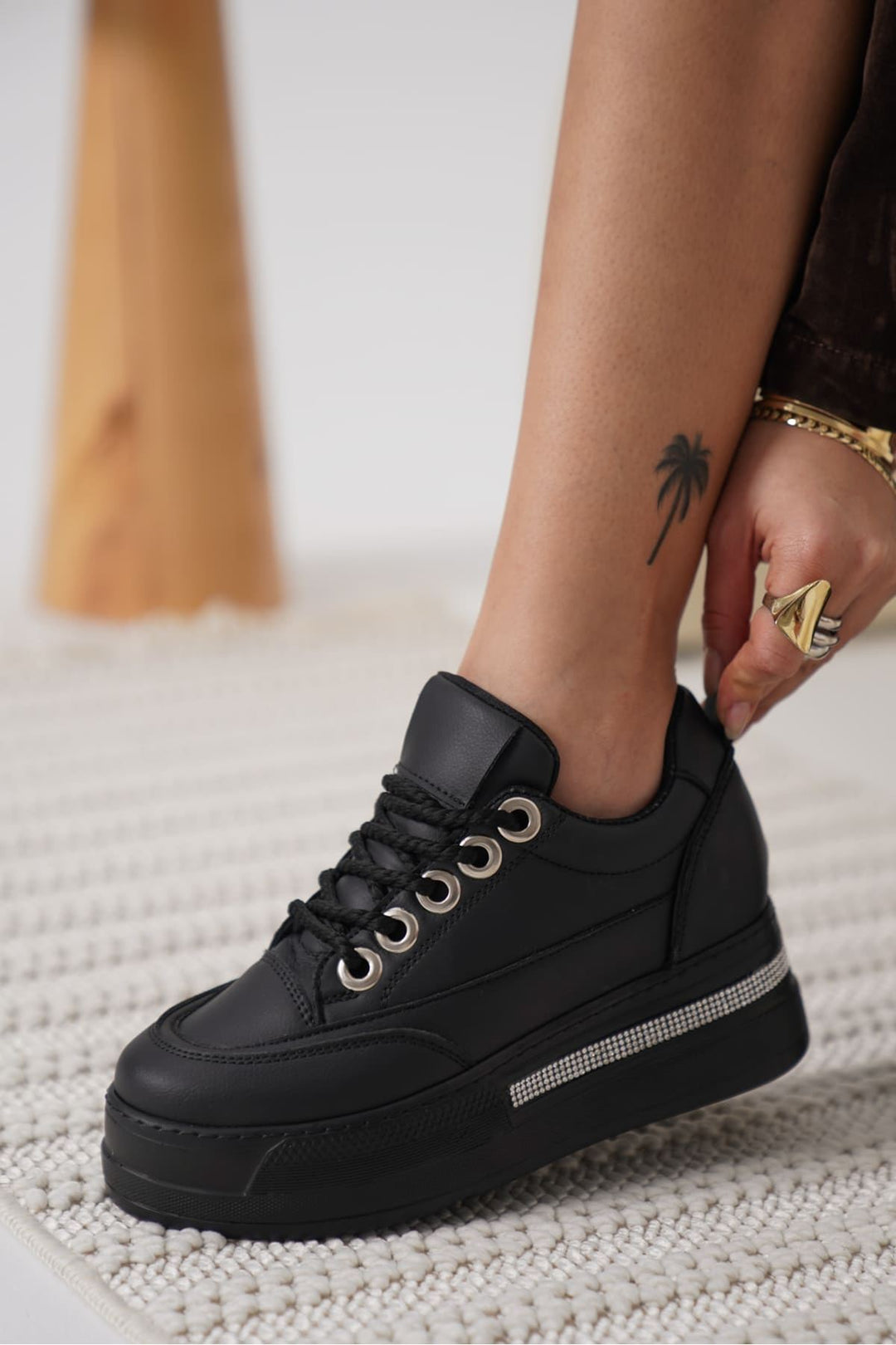 Alice Kadın Siyah Gizli Topuk Spor Ayakkabı