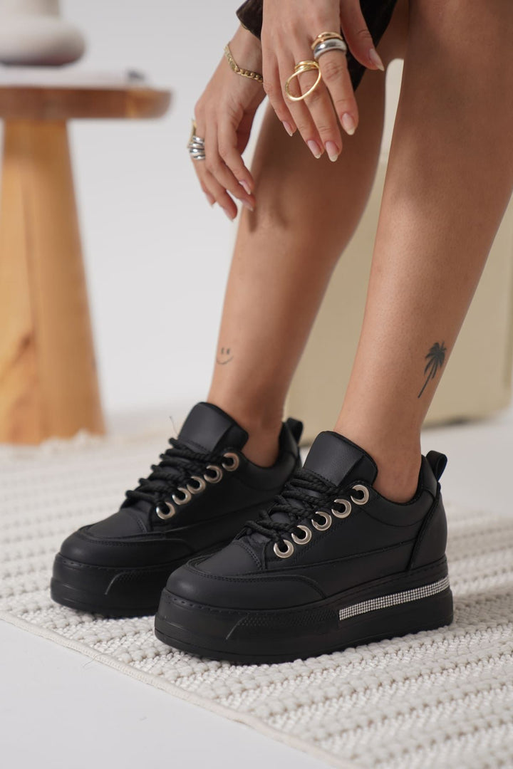 Alice Kadın Siyah Gizli Topuk Spor Ayakkabı