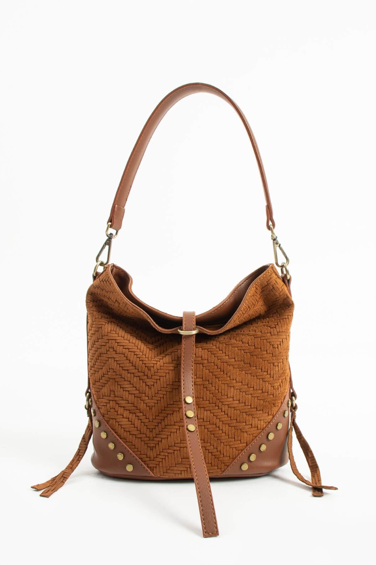 ATHERYA Hakiki Süet Deri Kadın Omuz Çantası