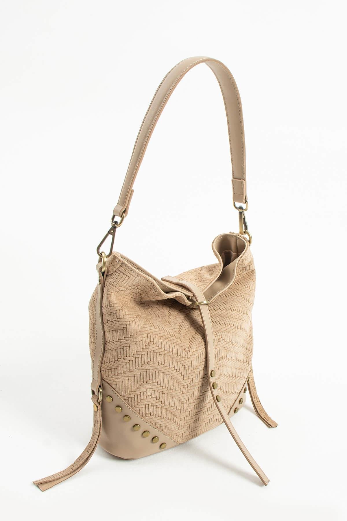 ATHERYA Hakiki Süet Deri Kadın Omuz Çantası