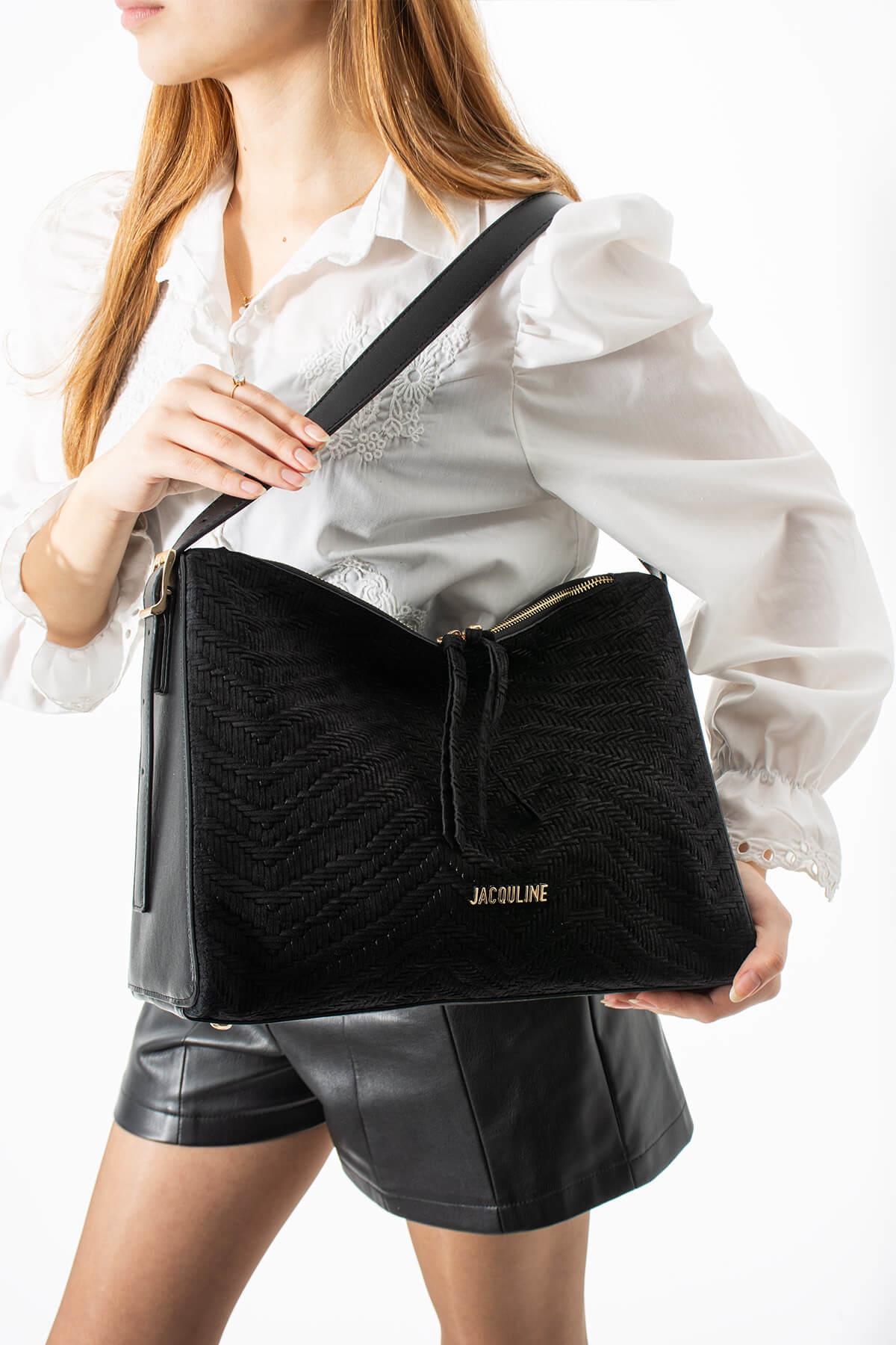 AURENYA Hakiki Süet Deri Kadın Omuz Çantası