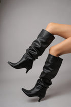 Aybin Siyah Körüklü İnce Topuklu Kadın Çizme