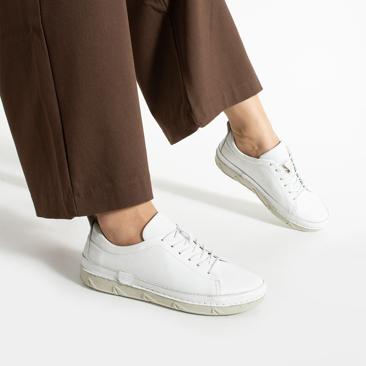 Banas Kadın Hakiki Deri Beyaz Günlük Ayakkabı