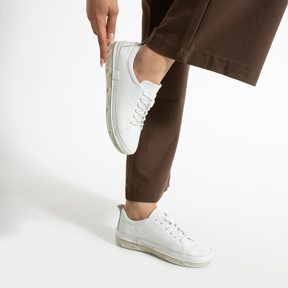 Banas Kadın Hakiki Deri Beyaz Günlük Ayakkabı