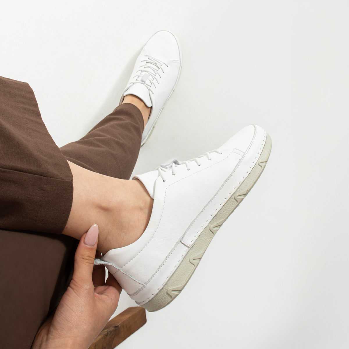 Banas Kadın Hakiki Deri Beyaz Günlük Ayakkabı