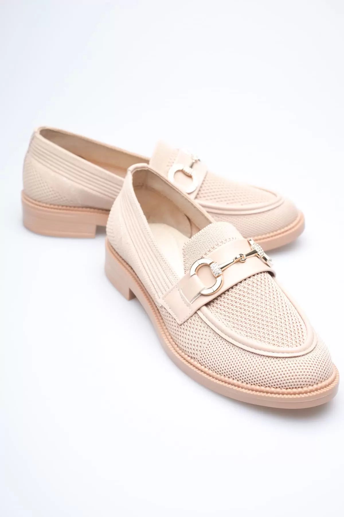 Kafv Bej Metay Detaylı Loafer Ayakkabı