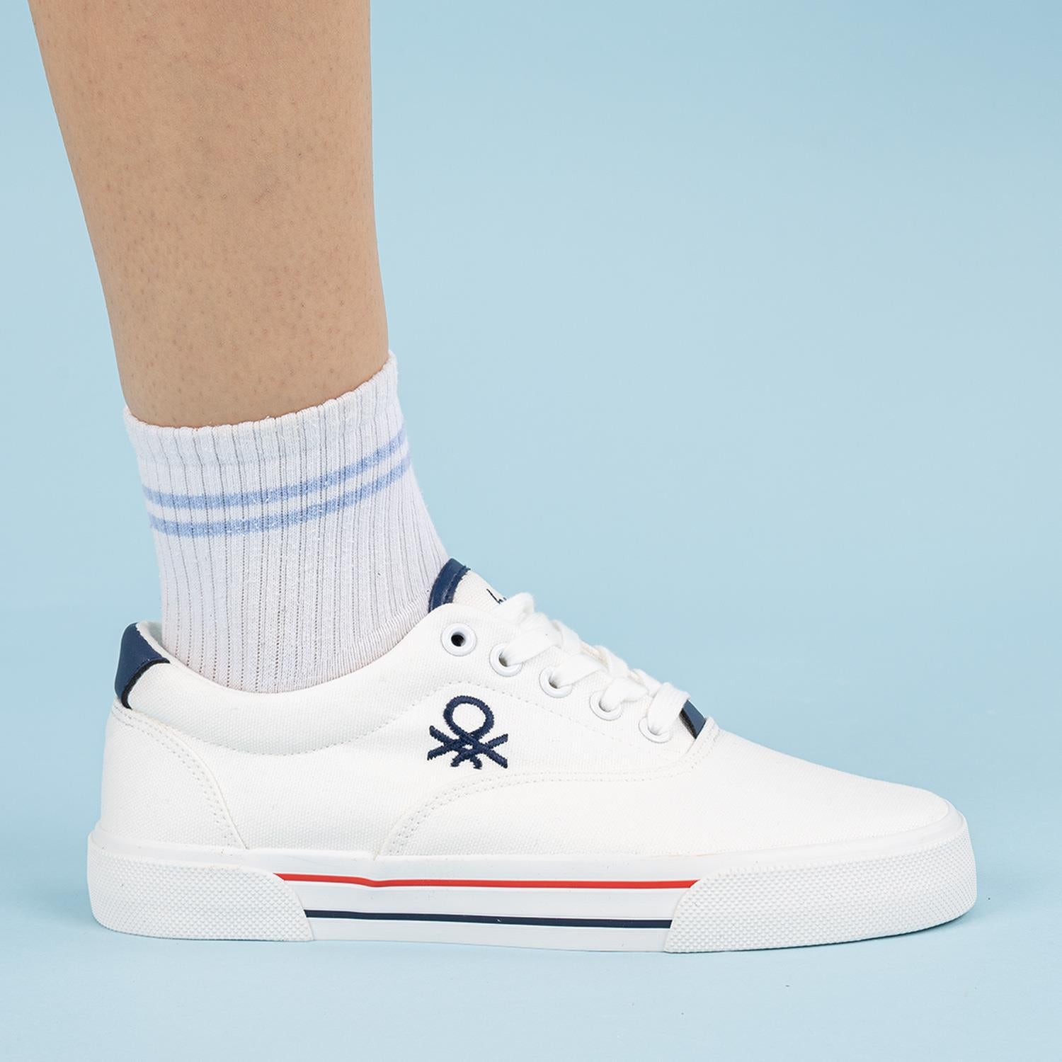 Benetton Pelova Kadın Keten Beyaz Spor Ayakkabı BNI-10091