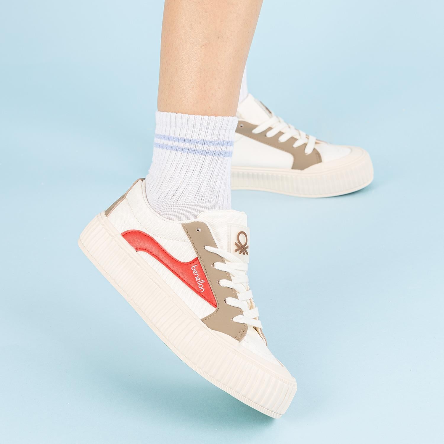 Benetton Rute Kadın Bej Spor Ayakkabı BNI-10105