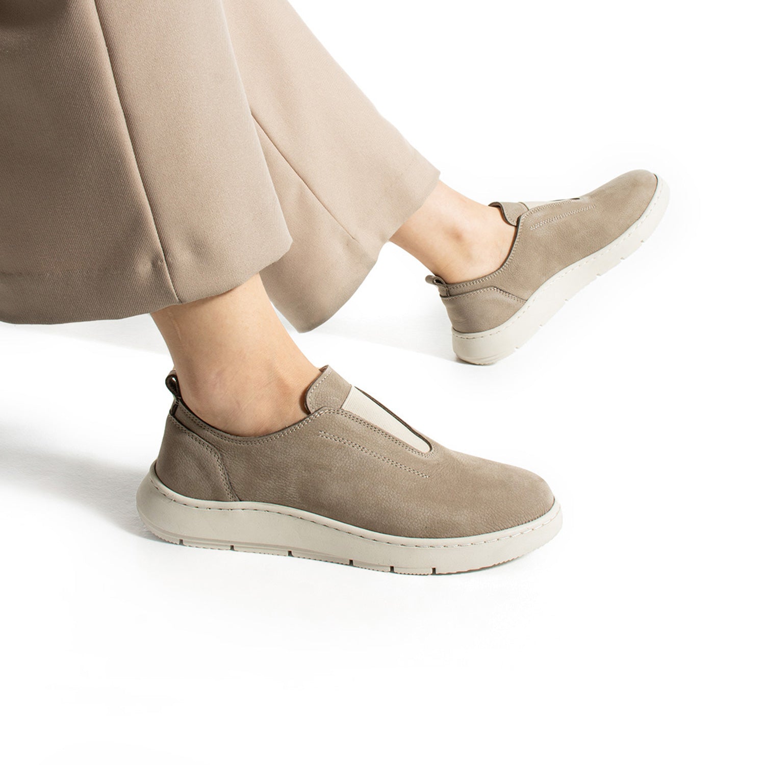 Brenner Kadın Hakiki Deri Bej Nubuk Kadın Günlük Ayakkabı