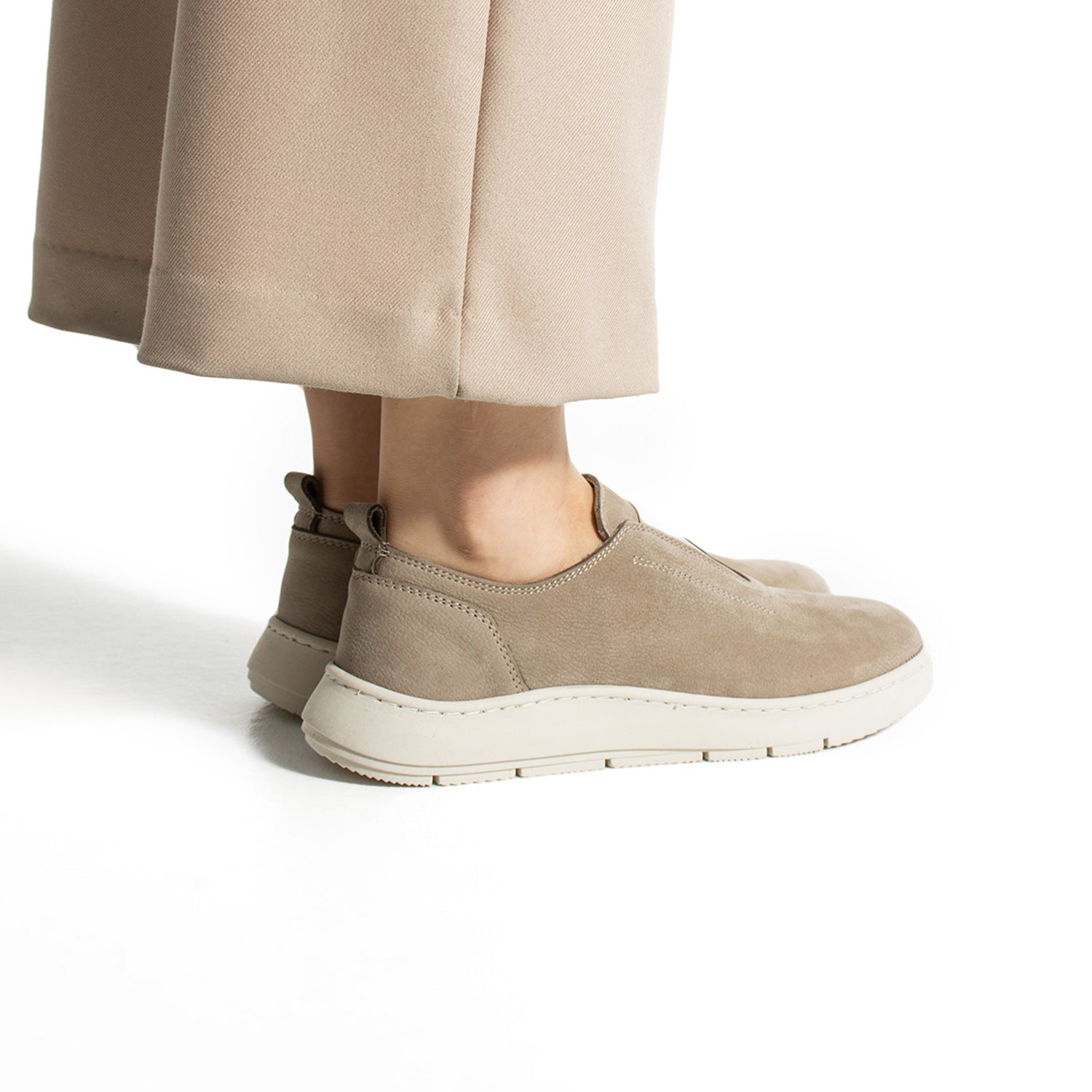 Brenner Kadın Hakiki Deri Bej Nubuk Kadın Günlük Ayakkabı