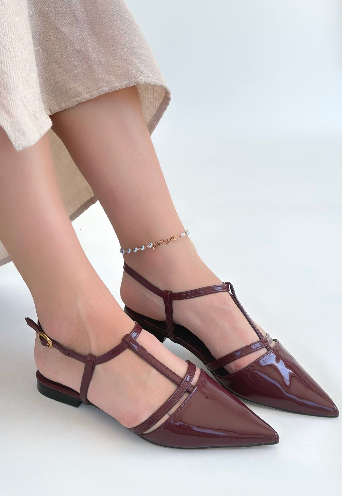 Canca Kadın Bordo Rugan Babet Ayakkabı