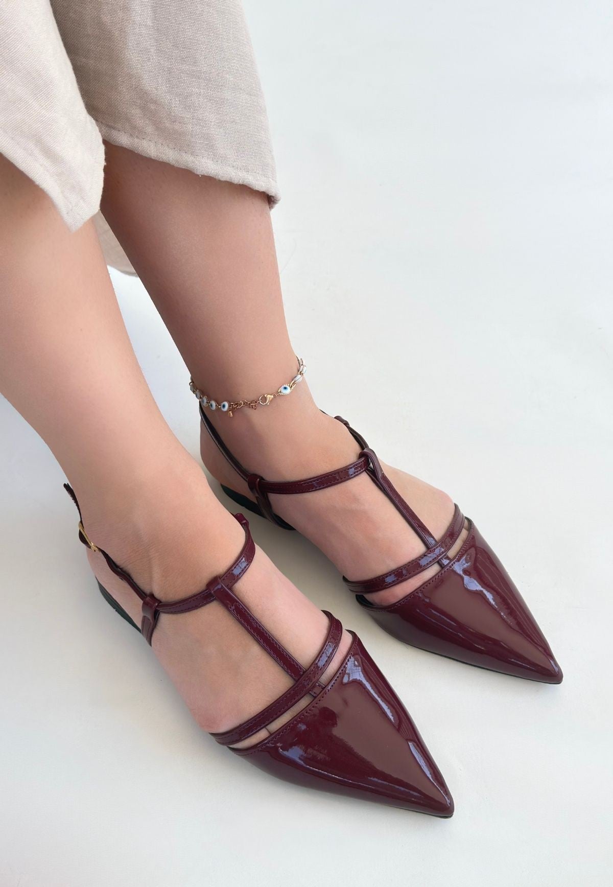 Canca Kadın Bordo Rugan Babet Ayakkabı