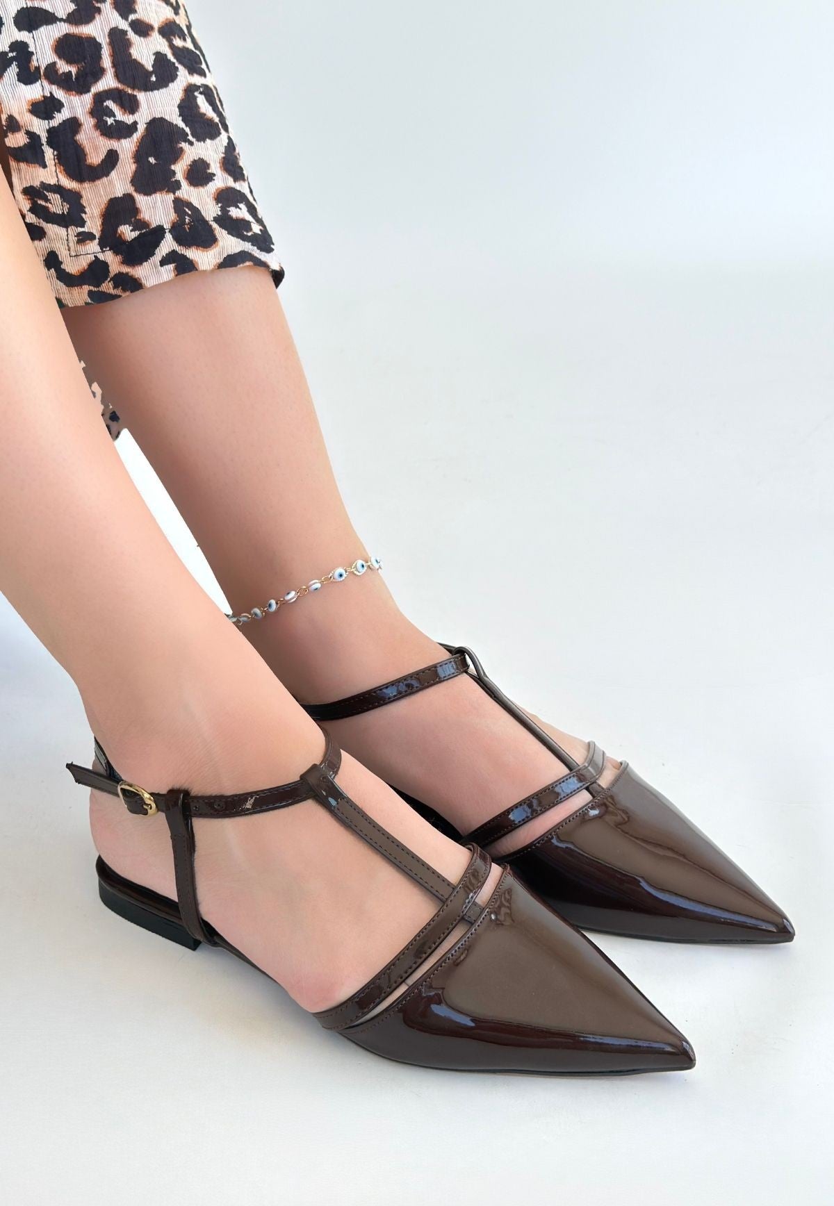 Canca Kadın Kahverengi Rugan Babet Ayakkabı