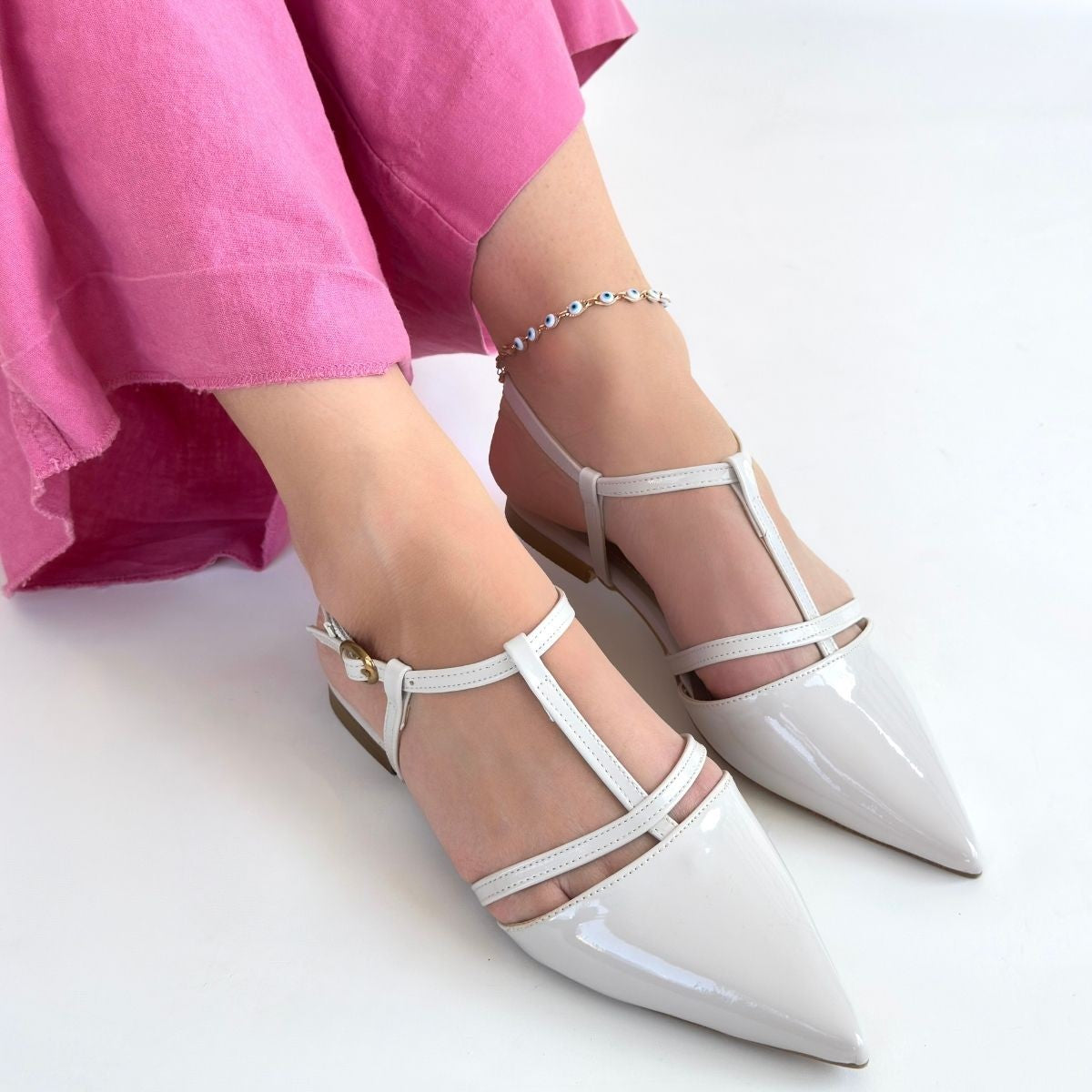 Canca Kadın Ten Rugan Babet Ayakkabı