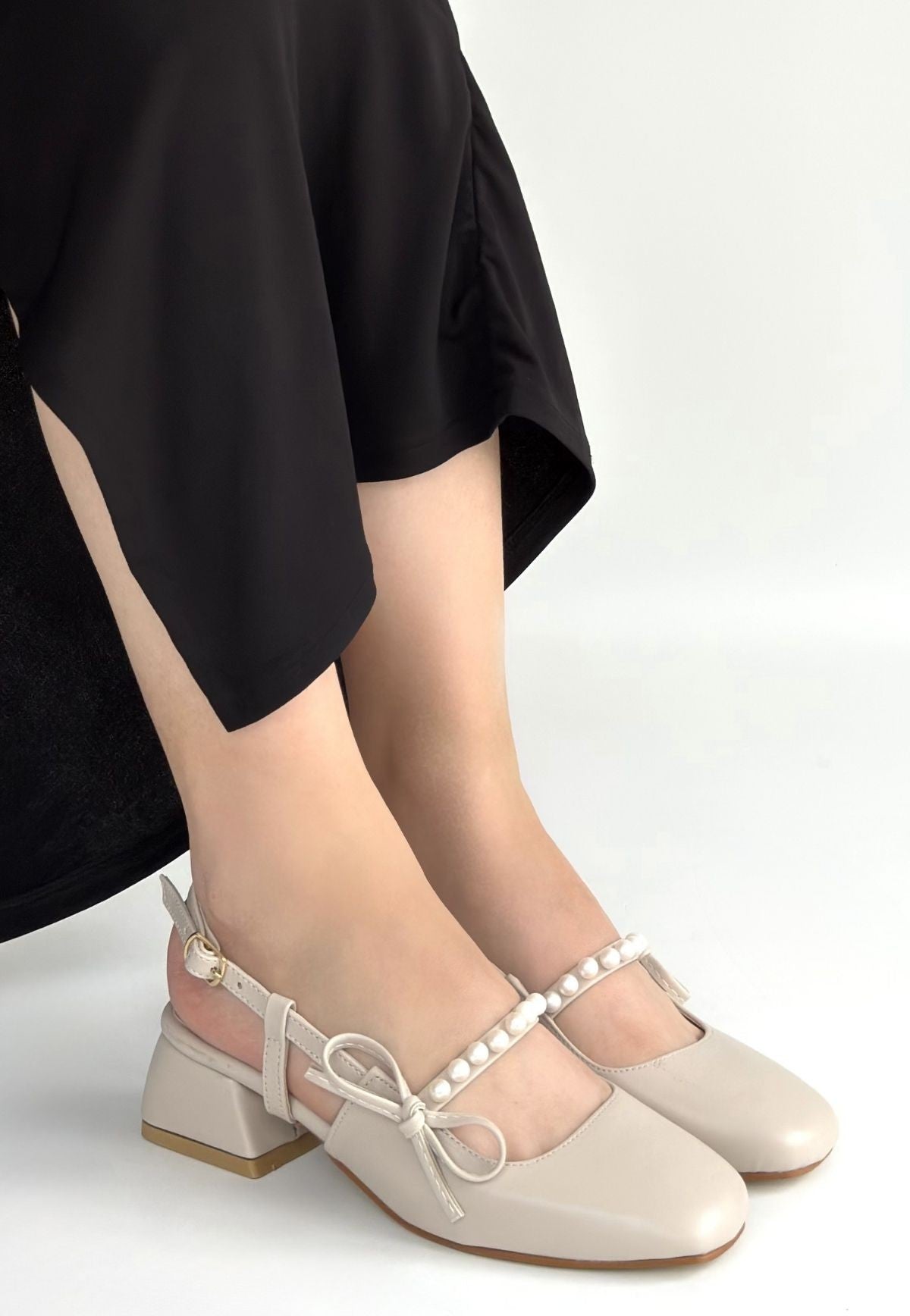 Ceyda Bej Cilt Topuklu Ayakkabı