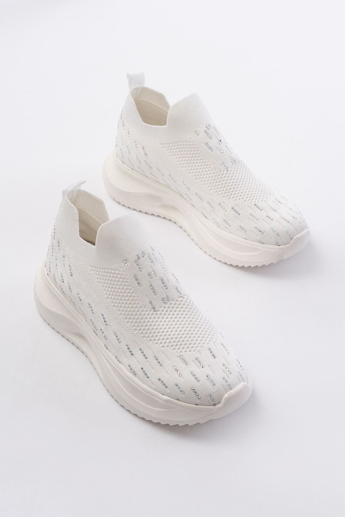 Lahotse Beyaz Fileli Faillant Taban Taş Aksesuarlı Spor Ayakkabı