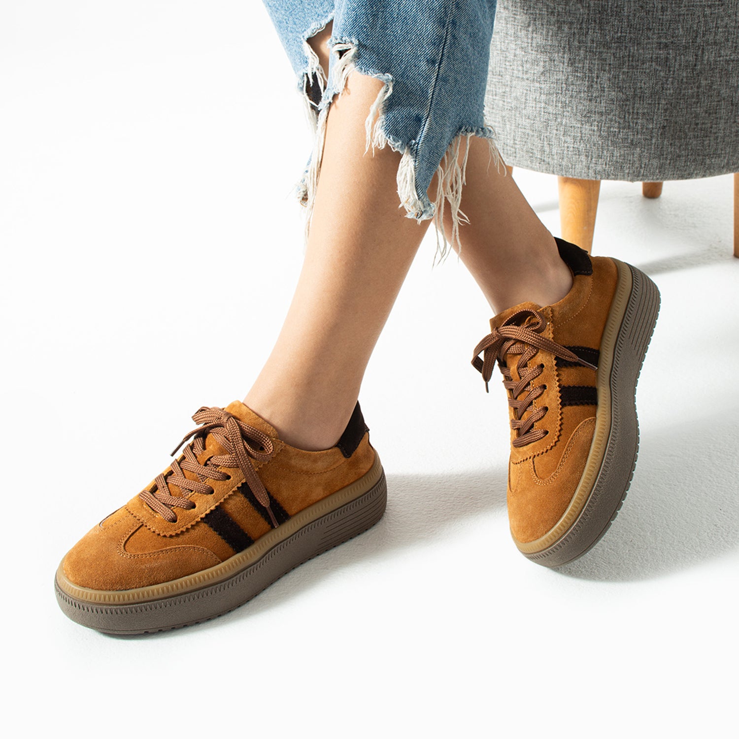 Doak Kadın Hakiki Süet Deri Taba Spor Ayakkabı