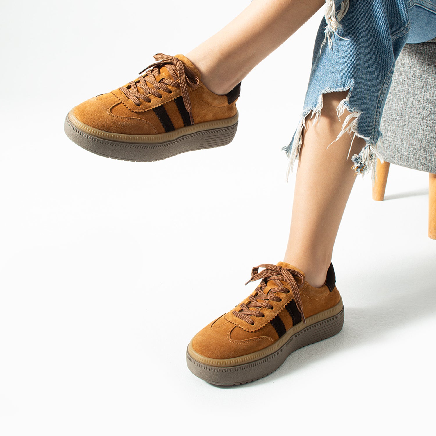 Doak Kadın Hakiki Süet Deri Taba Spor Ayakkabı