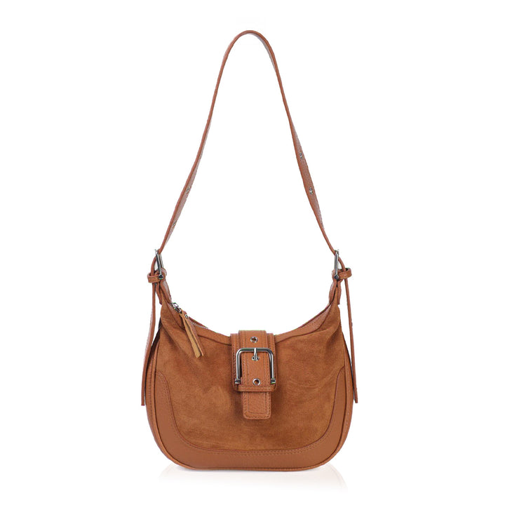 ELANE Kadın Hakiki Süet Deri Omuz Çantası