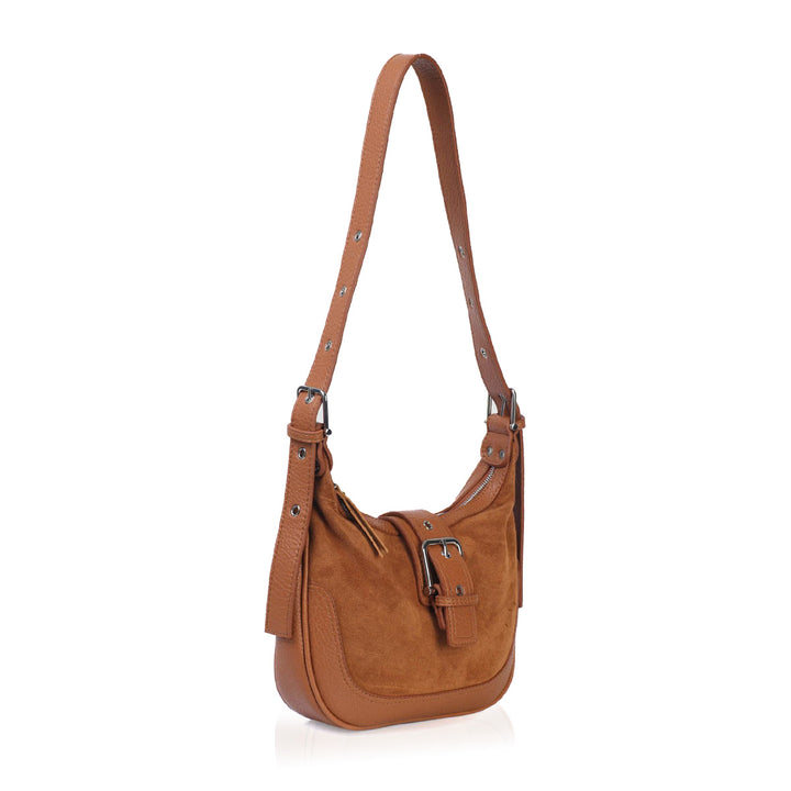 ELANE Kadın Hakiki Süet Deri Omuz Çantası