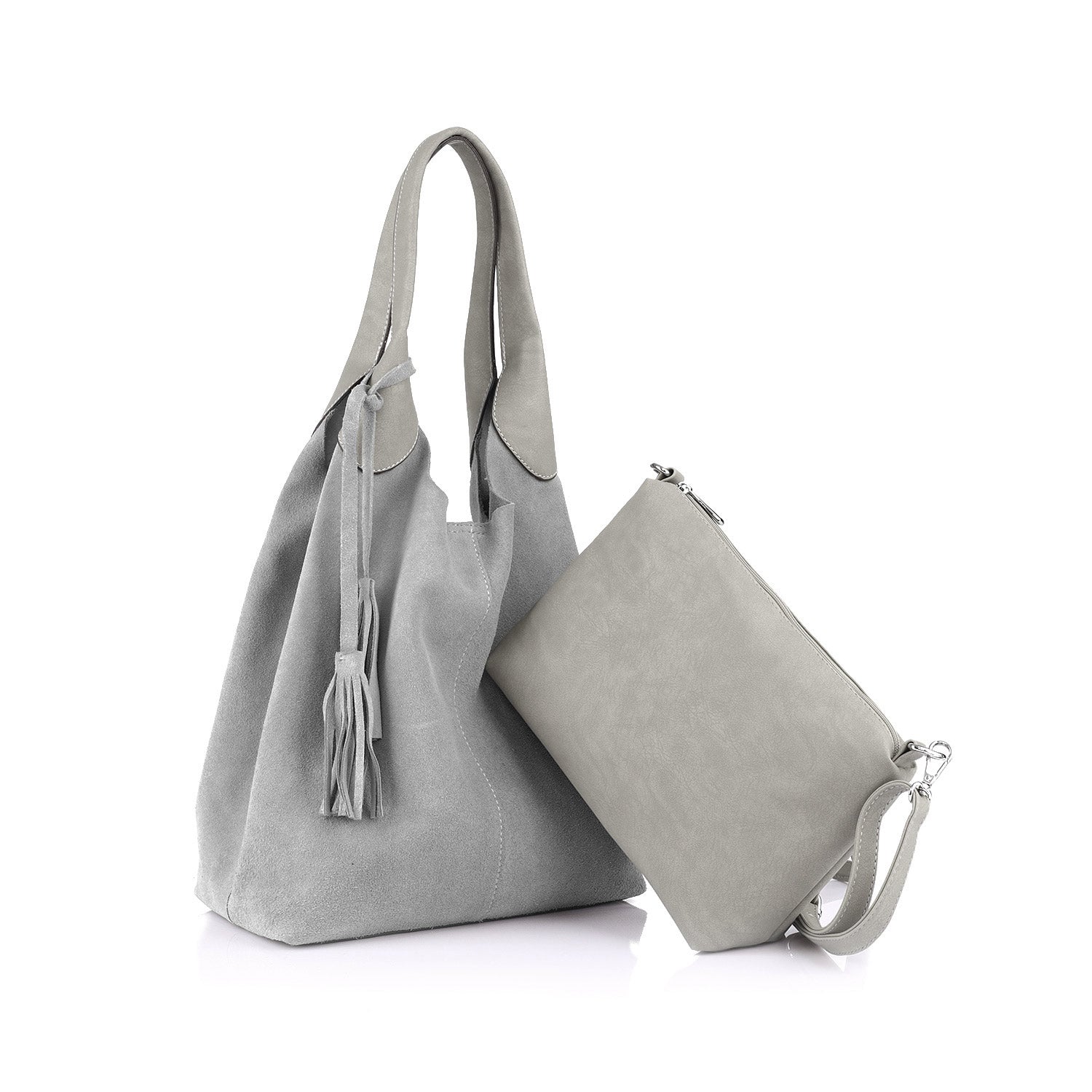 Elena Hakiki Deri Süet Omuz Çantası