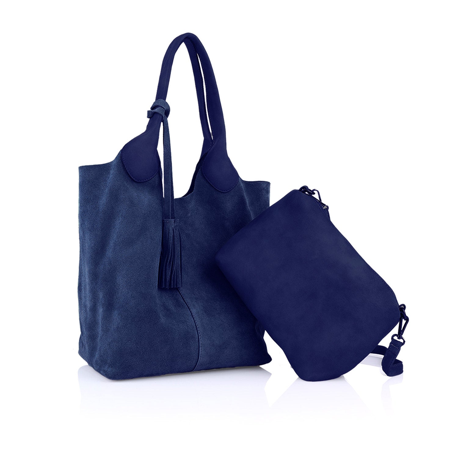 Elena Hakiki Deri Süet Omuz Çantası