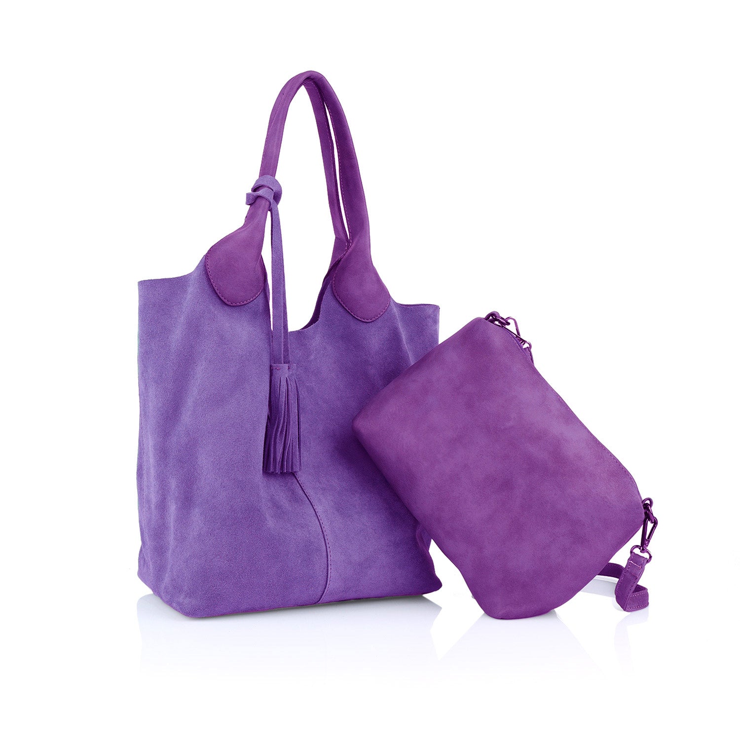 Elena Hakiki Deri Süet Omuz Çantası