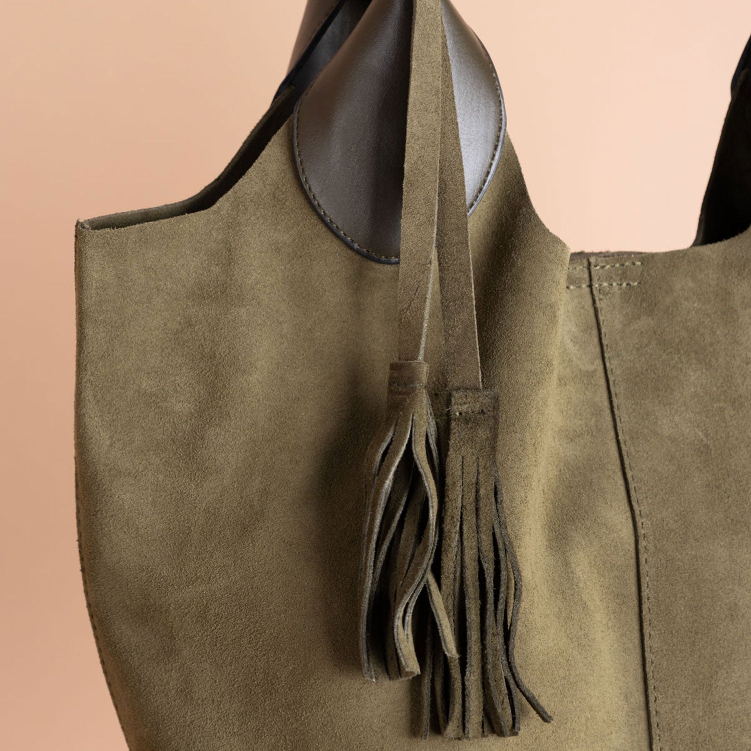 Elena Hakiki Deri Süet Omuz Çantası