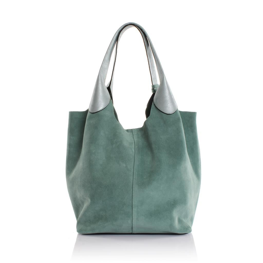 Elena Hakiki Deri Süet Omuz Çantası