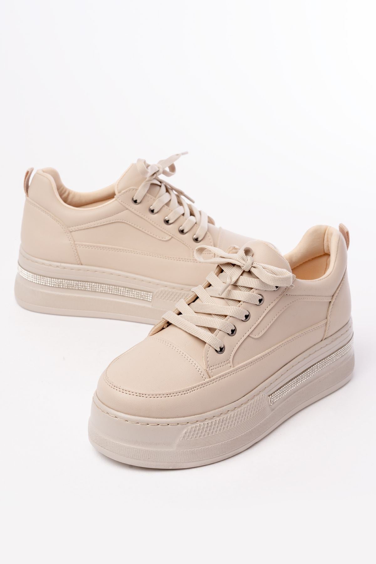 Senvia Kadın Nut Taş Aksesuarlı Spor Ayakkabı